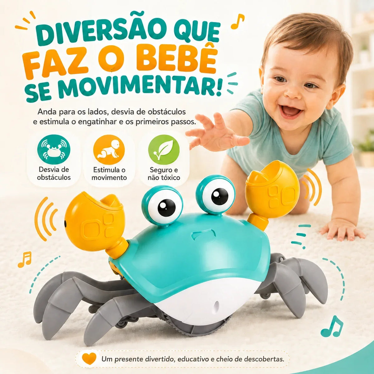 Caranguejo Criativo - Estimula o Engatinhar e o Andar