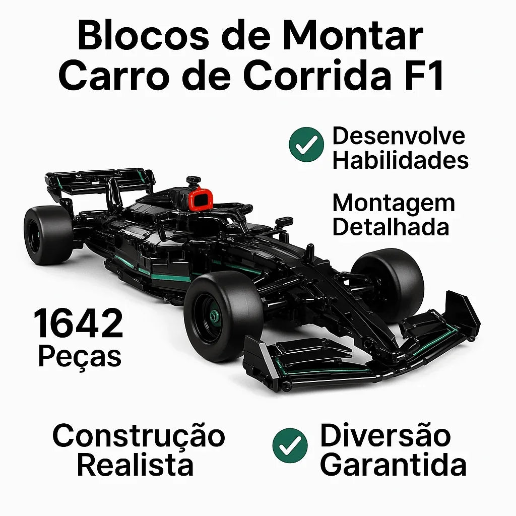 F1 Builder Pro – Carro de Corrida para Montar - Creative Brinquedos