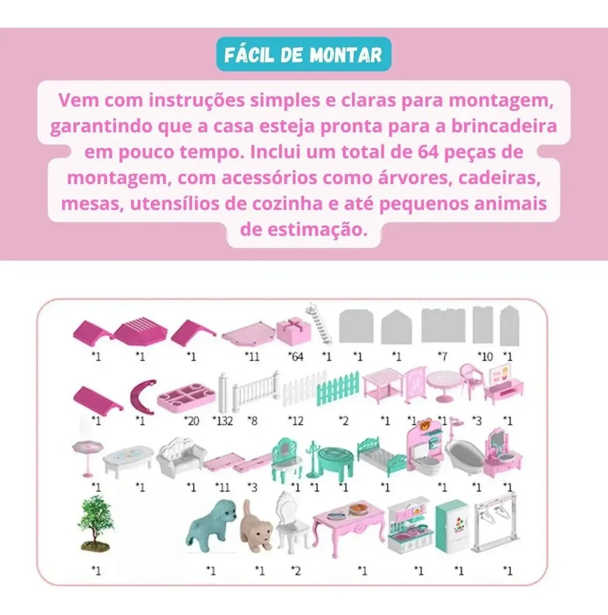 Dreamhouse Kids – Casa de Bonecas 4 Andares - Creative Brinquedos