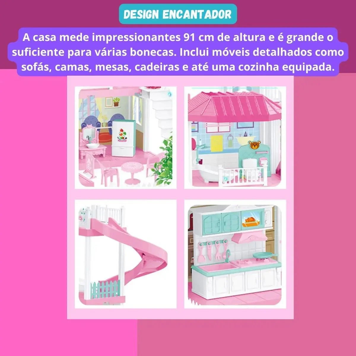 Dreamhouse Kids – Casa de Bonecas 4 Andares - Creative Brinquedos