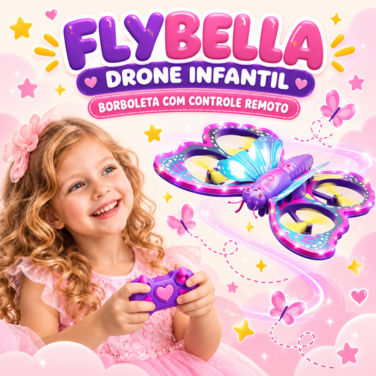 FlyBella — Drone Infantil Borboleta com Controle Remoto