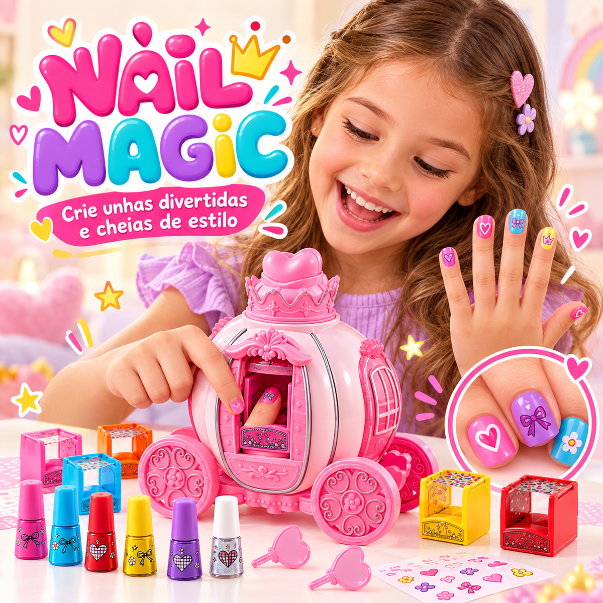 Nail Magic — Kit Infantil de Arte Para Unhas