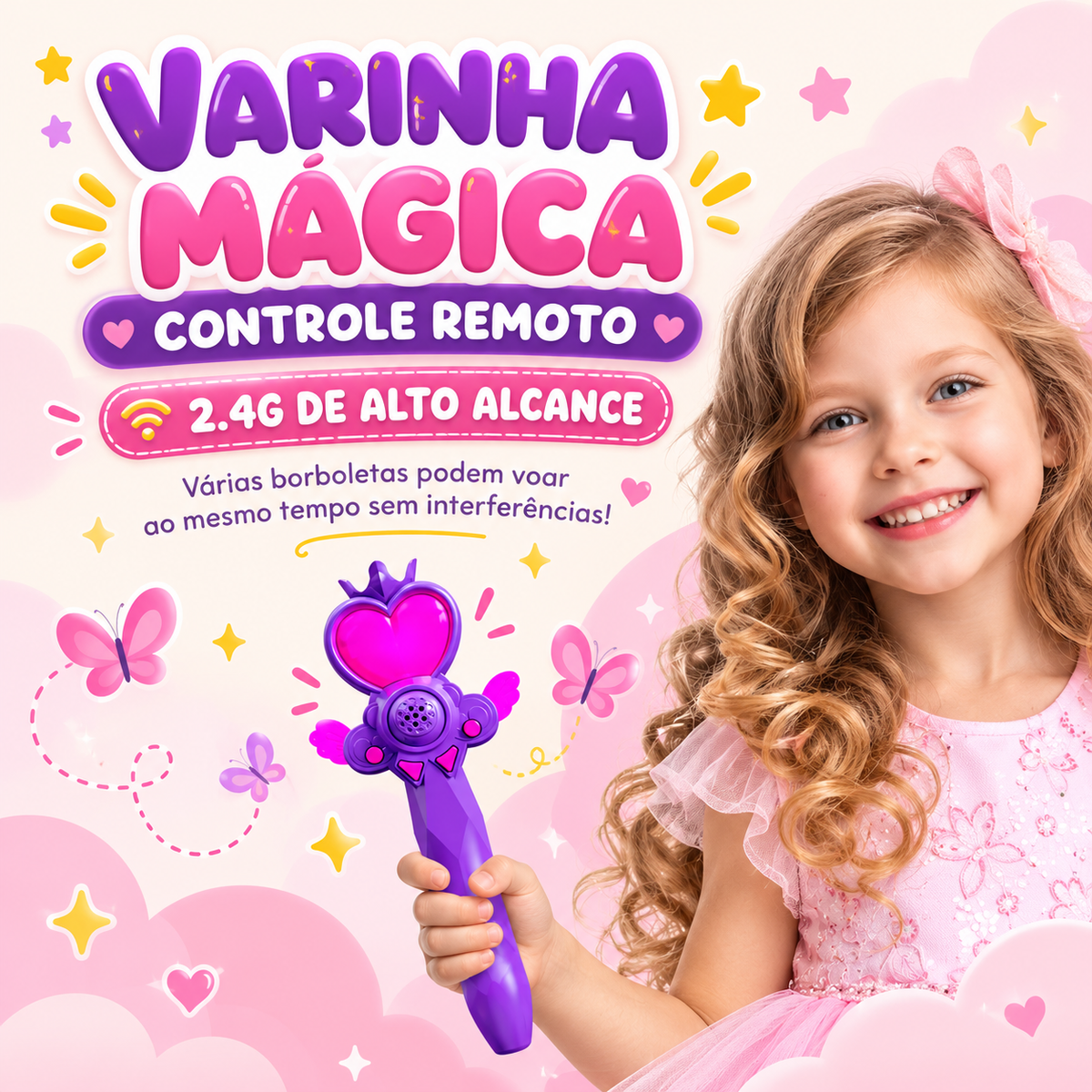 FlyBella — Drone Infantil Borboleta com Controle Remoto